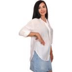 Duygu Dilsiz Kadın Beyaz Inci Nakış Işlemeli Detaylı Gömlek - 0002 - Beyaz - XL