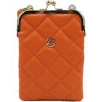 Duygushoesbag Yandan Deri Askılı Kadın Mini El Omuz Çantası - Turuncu