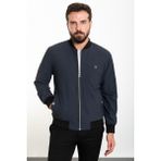 Düz Antrasit Slim Fit Hakim Yaka Erkek Mont - 52