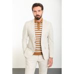 Düz Bej Slim Fit Mono Yaka Erkek Takım Elbise - 54 - 6 Drop