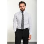 Düz Beyaz Renk Slim Fit Polikort Yaka Klasik Erkek Gömlek - 2XL