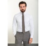 Düz Beyaz Renk Slim Fit Polikort Yaka Klasik Erkek Gömlek - XL