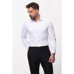 Düz Beyaz Renk Slim Fit Saten Klasik Erkek Gömlek - 2XL