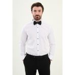 Düz Beyaz Slim Fit Ata Yaka %100 Pamuk Erkek Gömlek