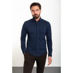 Düz Beyaz Slim Fit Erkek Gömlek - XL - Lacivert