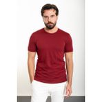 Düz Bordo Slim Fit Bisiklet Yaka Erkek T-Shirt