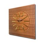 Düz Çizgiler - Kahverengi ve Altın - 50 Cm Duvar Saati