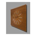 Düz Çizgiler - Kahverengi ve Gümüş - 50 Cm Duvar Saati