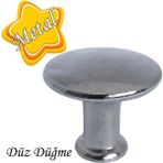 Düz Düğme Çekmece Dolap Dolabı Kulpu Kulbu Krom Metal Daire Kulpları Mobilya Mutfak (6 Adet)