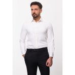Düz Ekru Rengi Slim Fit Saten Klasik Erkek Gömlek - XL
