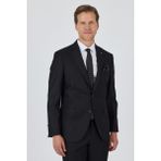 Düz Filafil Mono Yaka Tam Astar 6 Drop Comfort Fit Takım Elbise 1001250170 - Siyah