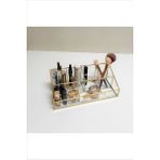 Düz-Fix 5'li Pirinç Makyaj Organizer, 30 Cm, Şık ve Fonksiyonel Tasarım - Amber