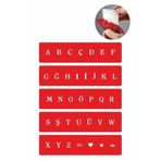 Düz Font Şerit Harf Geçici Dövme Şablonu