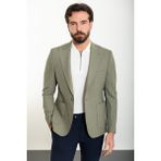 Düz Haki Slim Fit Torba Cep Geniş Yaka Erkek Ceket - 52