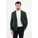 Düz Haki Slim Fit Torba Cep Mono Yaka Yün Erkek Ceket - 54