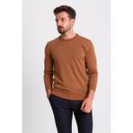 Düz Kamel Rengi Slim Fit Erkek Bisiklet Yaka Kazak