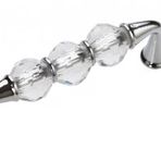 Düz Kristal Kulp Şeffaf Krom 96 Mm Flora