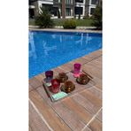 Düz Kulp Pleksi 4-6kişilik Çay/kahve Sunum Tepsi