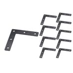 Düz L Köşe Braketi, KAIISSA 10 Adet 80x80 mm Metal Dik Açılı Köşe Braketi Onarım Plakası, Ahşap Raf Dolap Masa Sandalyesi için Mobilya Bağlantı Elemanı Ortak Köşe Konnektörü (L Şekli)
