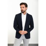 Düz Lacivert Slim Fit Mono Yaka Erkek Ceket - 46