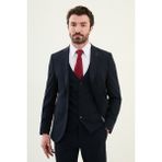 Düz Lacivert Slim Fit Mono Yaka Erkek Takım Elbise - 52 - 6 Drop