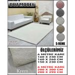 Düz Model Kumaştan Welsoft Lastikli Halı Örtüsü - Krem - 150 x 230 cm
