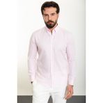 Düz Pembe Slim Fit Uzun Kollu Erkek Gömlek