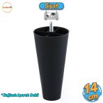 Düz Plastik Ayak 14 Cm Mobilya Sehpa Kanepe Tv Ünitesi Koltuk Ayağı Baza Ayakları Siyah Aparat Dahil