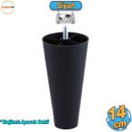 Düz Plastik Ayak 14 Cm Mobilya Sehpa Kanepe Tv Ünitesi Koltuk Ayağı Baza Ayakları Siyah Aparat Dahil