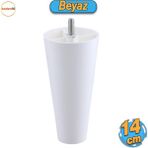 Düz Plastik Ayak 14 Cm Mobilya Yükseltici Sehpa Kanepe Tv Ünitesi Koltuk Ayağı Baza Ayakları Beyaz