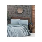 Düz Renk Cift Taraflı Akfil 64 Tel Nevresim Takımı - 200 x 220 cm - Su Yeşili - Yeşil