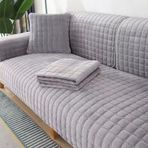 Düz Renk Kırmızı Yumuşak Kalın Flanel Kapitone Kanepe Havlu Sıcak Peluş Kanepe Örtüsü Kaymaz Kanepe Örtüleri Kanepe Zemin Matı, gri, 70x150cm 1 adet