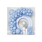 Düz Renk Pastel Balon Zinciri 100 Lü, MAKARON MAVİ