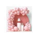 Düz Renk Pastel Balon Zinciri 100 Lü, MAKARON PEMBE
