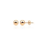 Düz Rose Top Küpe 14 Ayar Altın 2 Cm