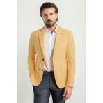 Düz Sarı Rengi Slim Fit Mono Yaka Erkek Ceket - 48
