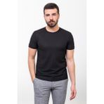 Düz Siyah Slim Fit Bisiklet Yaka Erkek T-Shirt