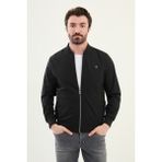 Düz Siyah Slim Fit Hakim Yaka Erkek Mont - 56
