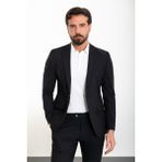 Düz Siyah Slim Fit Mono Yaka Erkek Takım Elbise - 56 - 6 Drop
