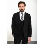 Düz Siyah Slim Fit Mono Yaka Klasik Erkek Takım Elbise - 56 - 6 Drop