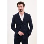 Düz Slim Fit Geniş Yaka Kruvaze Erkek Takım Elbise - 50 - Lacivert - 6 Drop