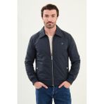 Düz Slim Fit Gömlek Yaka Erkek Mont - Lacivert - 54