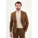 Düz Slim Fit Mono Yaka Klasik Yün Erkek Takım Elbise - 52 - Kamel - 6 Drop