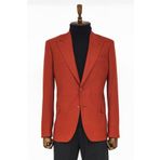 Düz Slim Fit Spor Bordo Erkek Ceket - Wessi