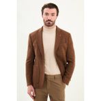 Düz Slim Fit Torba Cep Mono Yaka Yün Erkek Ceket - Kamel - 58