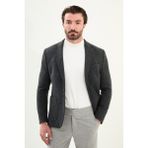 Düz Slim Fit Torba Cep Mono Yaka Yün Erkek Ceket - Siyah - 50