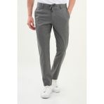 Düz Super Slim Fit Beli Lastikli Ipli Yün Erkek Pantolon - Gri - 31