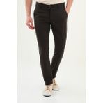 Düz Super Slim Fit Beli Lastikli Ipli Yün Erkek Pantolon - Kahverengi - 36