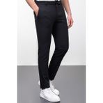 Düz Super Slim Fit İpli Erkek Pantolon - Siyah - 32