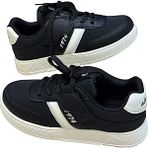 Düz Taban Sneaker Kız Erkek Ipli Çocuk Günlük Spor Ayakkabı - Siyah - Krem